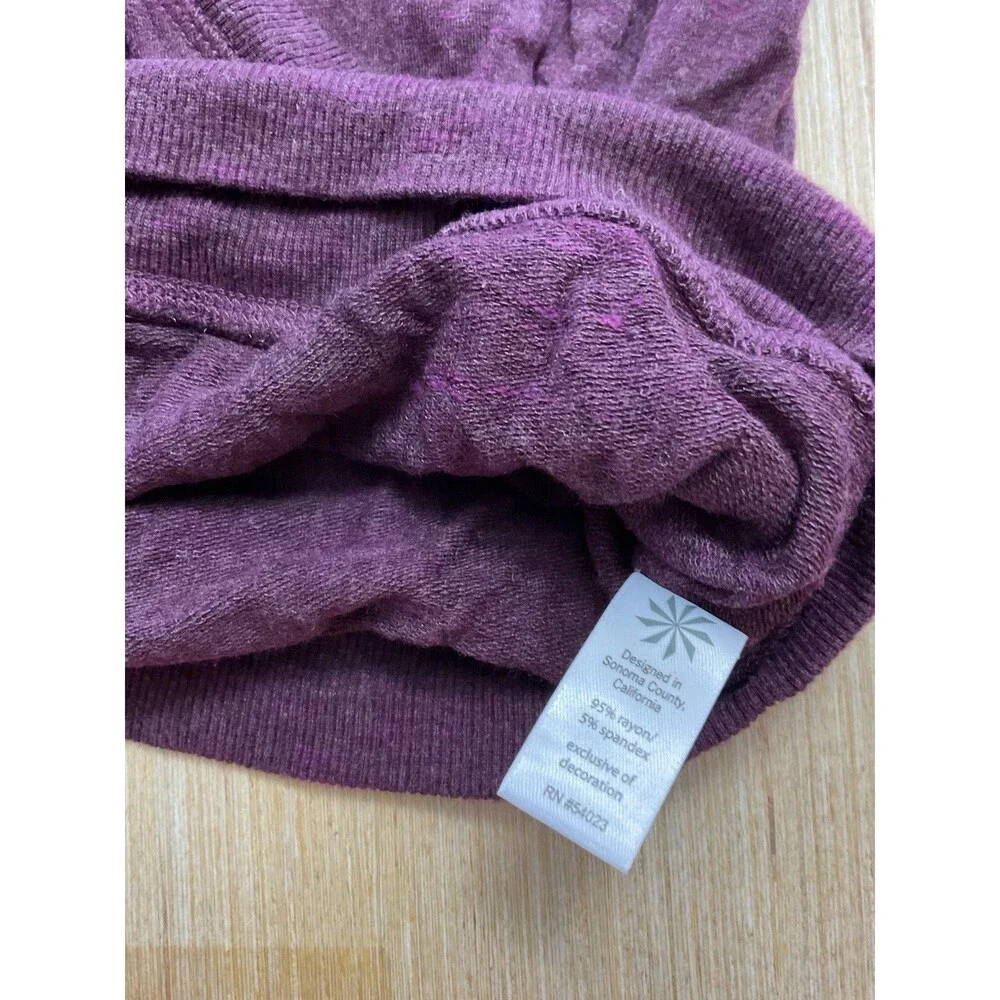 Athleta Hooded Women's Size XXS Maroon Purple Wrap Knit Long Sleeve Thumbholes
